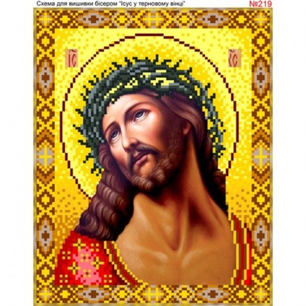 Ісус у терновому вінку Схема для вишивки бісером Biser-Art 219ба - Вышивка крестиком и бисером - Овца Рукодельница