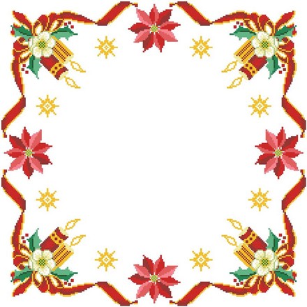 Набор для вышивания нитками Барвиста Вышиванка Новогодняя скатерть Новогодний цветок 80х80 ТР149аБ5252i - Вышивка крестиком и бисером - Овца Рукодельница