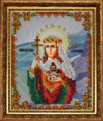 Святий благовірної цариці Грузії Тамари. Ікона для вишивання бісером. Картини Бісером (Р-085кб) - Вишивка хрестиком і бісером - Овечка Рукодільниця