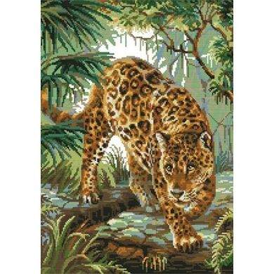 Леопард у джунглях Набір для вишивання хрестиком з друкованою схемою на тканині Joy Sunday DA266 - Вышивка крестиком и бисером - Овца Рукодельница