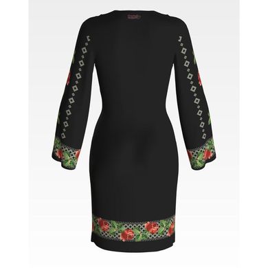 Набір для вишивки нитками Барвиста Вишиванка заготовки жіночої сукні – вишиванки Трояндове мереживо ПЛ119дЧннннi