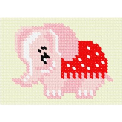 Рожевий слон Набір для вишивання з пряжею Bambini X-6115 - Вишивка хрестиком і бісером - Овечка Рукодільниця