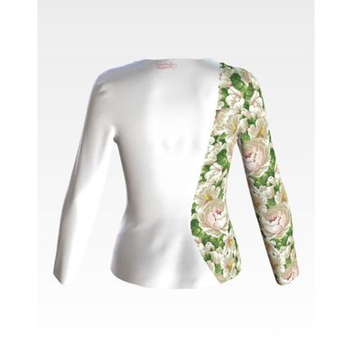 Заготовка женской вышиванки Белые мальвы и розы для вышивки бисером БЖ190кБнннн