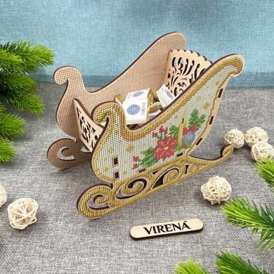Набір для виготовлення дерев'яного кошика Virena КДС_206 - Вишивка хрестиком і бісером - Овечка Рукодільниця