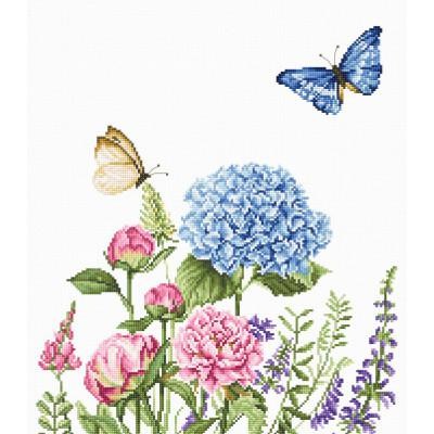 Літні квіти та метелики. Набір для вишивання хрестом. Luca-S (BA2360) - Вишивка хрестиком і бісером - Овечка Рукодільниця