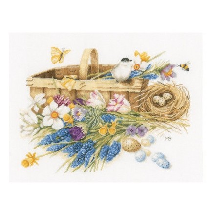 Набор для вышивания Lanarte PN-0155028 Корзина весенних цветов - Вишивка хрестиком і бісером - Овечка Рукодільниця