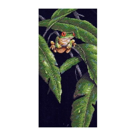 Набор для вышивания Dimensions 35251 Tree Frog Among Leaves - Вишивка хрестиком і бісером - Овечка Рукодільниця