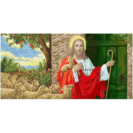 Ісус стукає у двері (великий) Канва з нанесеним малюнком для вишивання бісером Солес ІІСД-В-СХ - Вишивка хрестиком і бісером - Овечка Рукодільниця