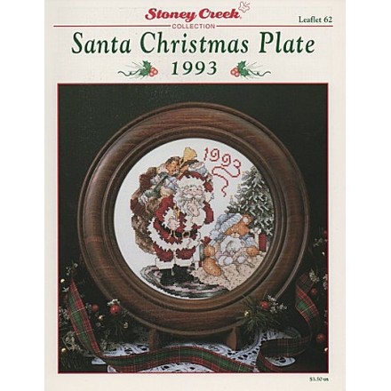 1993 Santa Christmas Plate Схема для вышивания крестом Stoney Creek LFT062 - Вишивка хрестиком і бісером - Овечка Рукодільниця