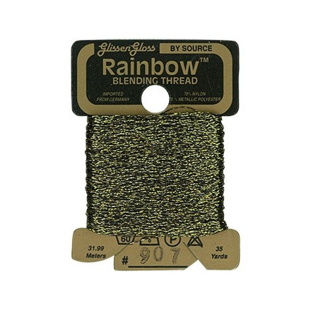 Rainbow Blending Thread 907 Black Gold Металлизированное мулине Glissen Gloss RBT907 - Вишивка хрестиком і бісером - Овечка Рукодільниця