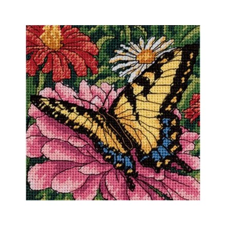 Набор для вышивания гобелена Dimensions 07232 Butterfly on Zinnia - Вишивка хрестиком і бісером - Овечка Рукодільниця