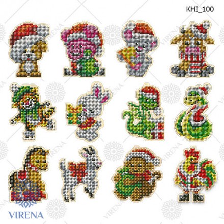Набор для изготовления новогодних игрушек VIRENA КНИ_100 - Вышивка крестиком и бисером - Овца Рукодельница