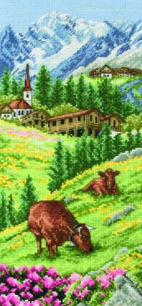 Альпийский пейзаж (Swiss Alpine landscape). Набор для вышивания. Anchor (PCE0811) - Вышивка крестиком и бисером - Овца Рукодельница