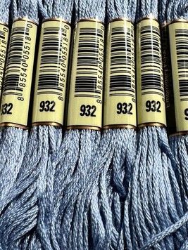 Муліне для вишивання AIRO №932 колір Antique Blue, Light/Світлий античний синій 8м