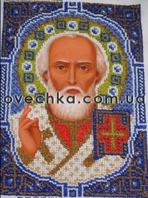 Св.Николай Чудотворец - Вышивка крестиком и бисером - Овца Рукодельница