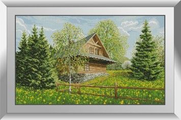 Набір для малювання каменями алмазний живопис Dream Art Гірський котедж (квадратні, повна) 31131D - Вишивка хрестиком і бісером - Овечка Рукодільниця