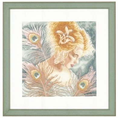 Набор для вышивания Lanarte PN-0148264 Девушка с павлинными перьями - Вишивка хрестиком і бісером - Овечка Рукодільниця