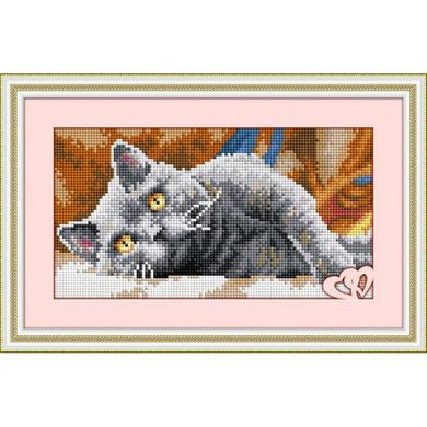 Дымчатый кот 1. Dream Art (30055D) - Вышивка крестиком и бисером - Овца Рукодельница