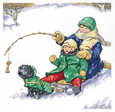 Winter Fun Зимнее веселье. Набор для вышивания крестом. Janlynn (008-0201) - Вышивка крестиком и бисером - Овца Рукодельница