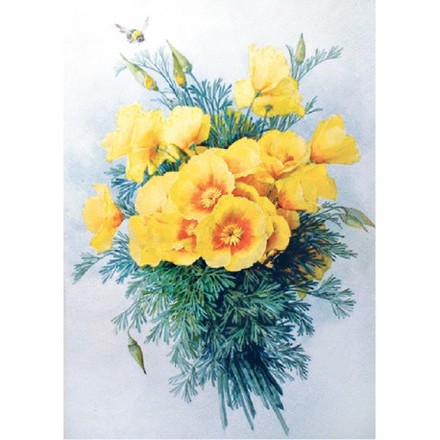Желтые цветы Принт для художественной вышивки Alisena AL1060а - Вышивка крестиком и бисером - Овца Рукодельница