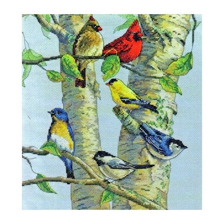 Набор для вышивания Dimensions 35252 Birch Tree Birds - Вышивка крестиком и бисером - Овца Рукодельница