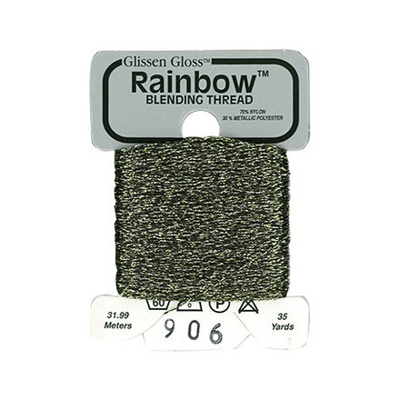 Rainbow Blending Thread 906 Black Silver Gold Металлизированное мулине Glissen Gloss RBT906 - Вишивка хрестиком і бісером - Овечка Рукодільниця
