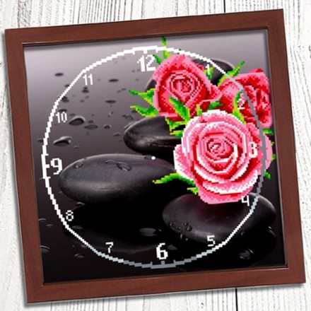 Годинник. Троянда Схема для вишивки бісером Biser-Art 3030011ба - Вишивка хрестиком і бісером - Овечка Рукодільниця