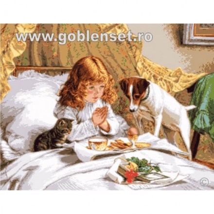 Набор для вышивания гобелен Goblenset G1050 Благословение завтрака - Вышивка крестиком и бисером - Овца Рукодельница