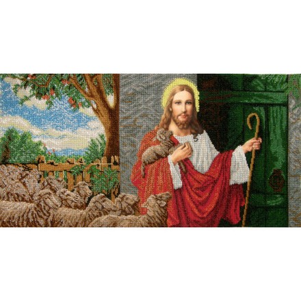 Ісус стукає у двері Канва з нанесеним малюнком для вишивання бісером Солес ІСД-СХ - Вишивка хрестиком і бісером - Овечка Рукодільниця