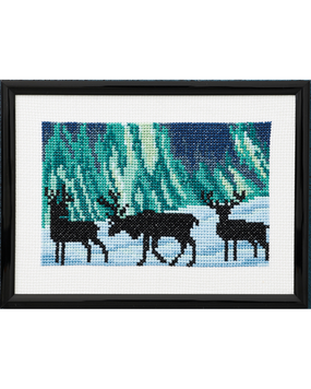 Набір для вишивання Олень у північному сяйві (Reindeer in Northern Lights) PERMIN - Вишивка хрестиком і бісером - Овечка Рукодільниця