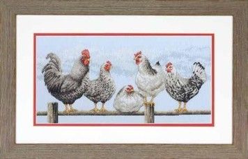 Black & White Hens Набір для вишивання Dimensions 70-35403 - Вишивка хрестиком і бісером - Овечка Рукодільниця