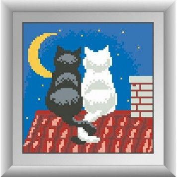 Набір для малювання камінням алмазна живопис Dream Art Котики на даху (квадратні, повна) 30350D - Вишивка хрестиком і бісером - Овечка Рукодільниця