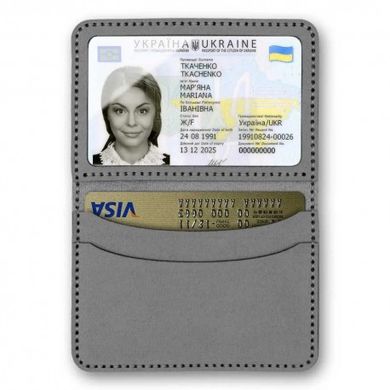 Обкладинка на ID паспорт сіра Заготовка для вишивки зі штучної шкіри Wonderland Сrafts FLBE(BB)-034 - Вышивка крестиком и бисером - Овца Рукодельница