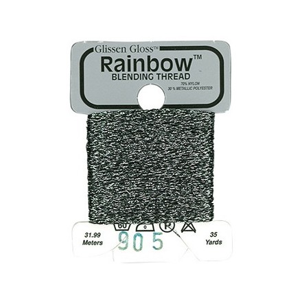 Rainbow Blending Thread 905 Gun Metal Gray Металлизированное мулине Glissen Gloss RBT905 - Вишивка хрестиком і бісером - Овечка Рукодільниця