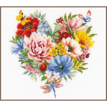 Сердце из цветов Набор для вышивания крест Vervaco PN-0179766 - Вишивка хрестиком і бісером - Овечка Рукодільниця