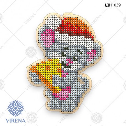 Набор для изготовления ёлочной игрушки VIRENA ИДН_039 - Вышивка крестиком и бисером - Овца Рукодельница