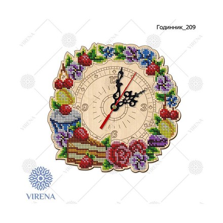 Набір для виготовлення дерев'яного годинника. Virena (ЧАСЫ_209) - Вишивка хрестиком і бісером - Овечка Рукодільниця