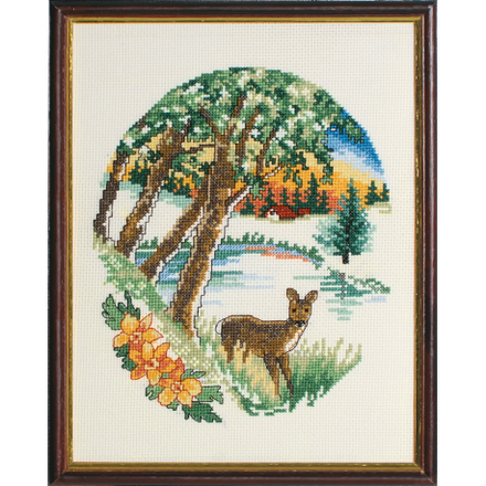 Набір для вишивання "Олень біля озера (Deer by lake)" PERMIN - Вышивка крестиком и бисером - Овца Рукодельница