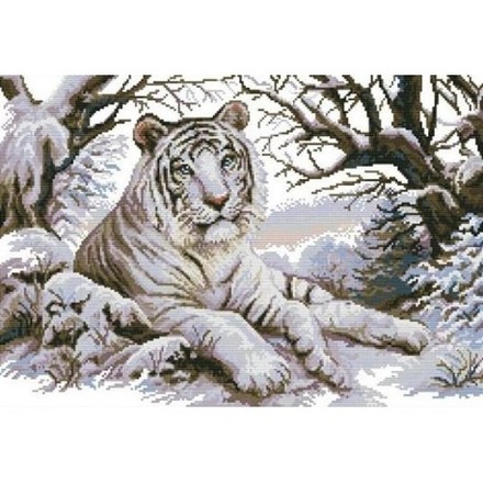 Білий тигр Набір для вишивання хрестиком з друкованою схемою на тканині Joy Sunday DA335 - Вишивка хрестиком і бісером - Овечка Рукодільниця