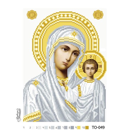 Схема картины Казанская Икона Божией Матери для вышивки бисером на ткани ТО049ан2332 - Вышивка крестиком и бисером - Овца Рукодельница