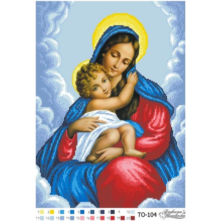 Схема картины Мария с Ребенком для вышивки бисером на ткани ТО104ан3346 - Вышивка крестиком и бисером - Овца Рукодельница