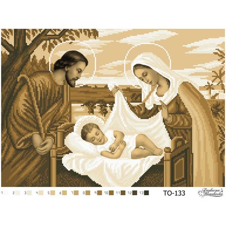 Схема картины Святое Семейство (сепия) для вышивки бисером на ткани ТО133ан4230 - Вышивка крестиком и бисером - Овца Рукодельница