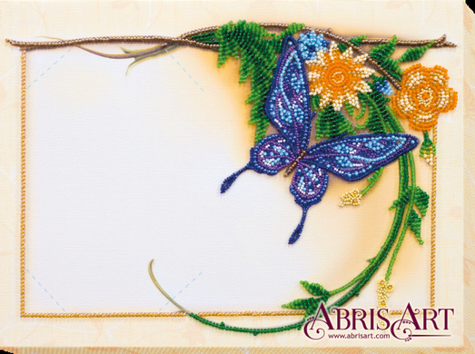 Голубая бабочка. Набор для вышивки бисером на холсте. Абрис Арт (AP-006) - Вышивка крестиком и бисером - Овца Рукодельница