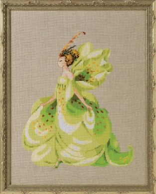 Green Lady Slipper/Зелена леді. Схема для вишивання хрестиком. Nora Corbett (NC273) - Вишивка хрестиком і бісером - Овечка Рукодільниця