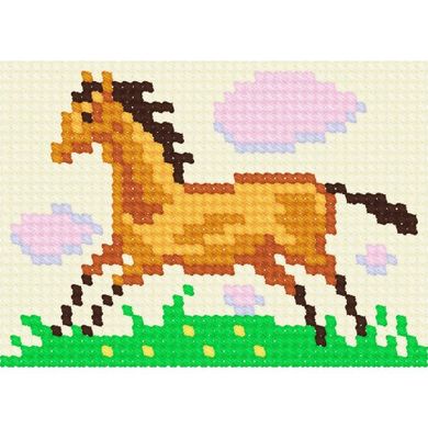 Кінь на лузі Набір для вишивання з пряжею Bambini X-6118 - Вышивка крестиком и бисером - Овца Рукодельница