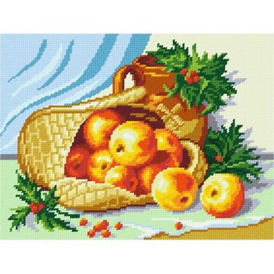 Кошик з яблуками Набір для вишивання на канві з малюнком Quick Tapestry TL-19 - Вишивка хрестиком і бісером - Овечка Рукодільниця
