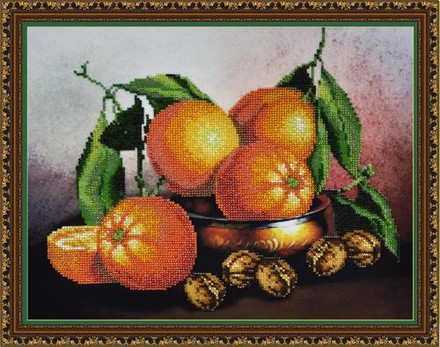 Натюрморт с апельсинами. Набор для вышивания бисером. Картины бисером (P-217кб) - Вышивка крестиком и бисером - Овца Рукодельница