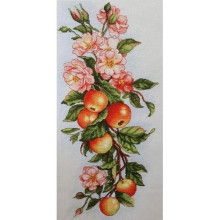 Квіти та яблука Набір для вишивання хрестиком з друкованою схемою на тканині Joy Sunday J241 - Вышивка крестиком и бисером - Овца Рукодельница