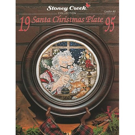 1995 Santa Christmas Plate Схема для вышивания крестом Stoney Creek LFT080 - Вишивка хрестиком і бісером - Овечка Рукодільниця