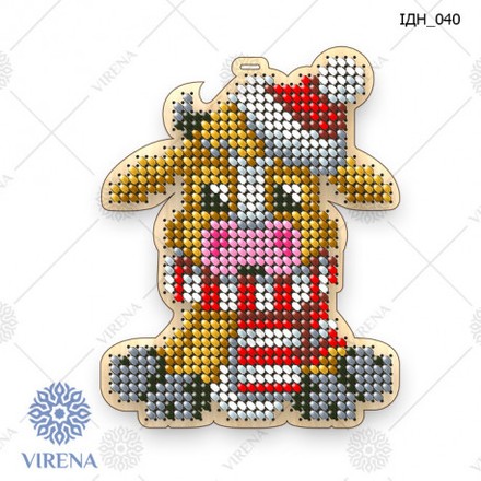 Набор для изготовления ёлочной игрушки VIRENA ИДН_040 - Вышивка крестиком и бисером - Овца Рукодельница